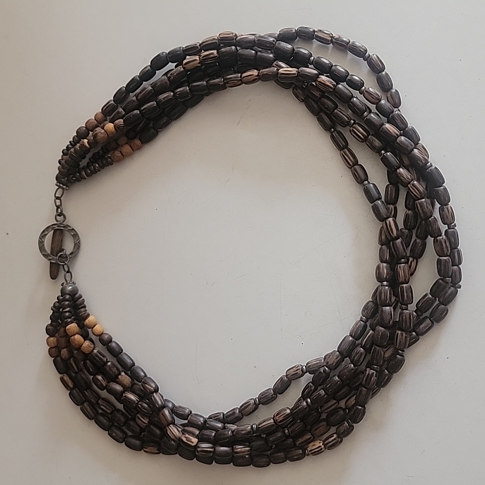 Silpada wood bead necklace jewelry multistrand